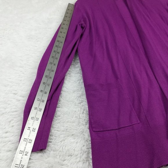 Staccato Womens Sweater Cardigan Open Purple Knit Long‎ Sleeve Lightweight Small - Picture 4 of 12
